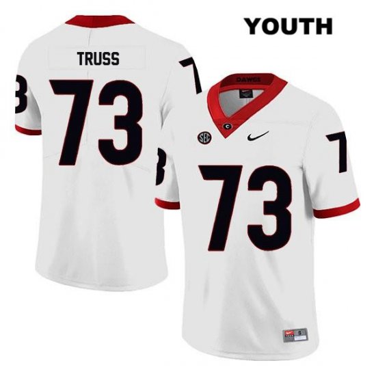 Youth Georgia Bulldogs NCAA #73 Xavier Truss Nike Stitched White Legend Authentic College Football Jersey HPP5254TD